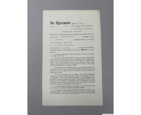 Manchester United Player's Contract for Bryce Fulton for season 1956-57, drawn up on behalf of MUFC by the Club Secretary Wal