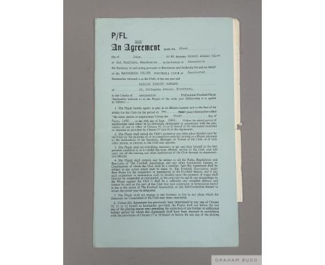 Manchester United Player's two-year Contract for club legend Pat Crerand for the 1966-67 League Championship winning season a