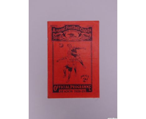 Arsenal v Manchester United programme 8th December 1928,8 pages plus red wrappers, horizontal fold, ink score to centre-pages