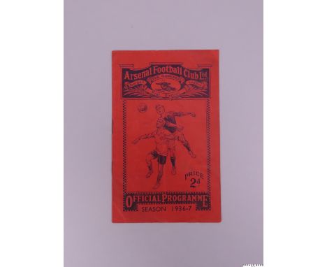 Arsenal v Manchester United F.A. Cup 4th Round programme 30th January 1937,8 pages plus red wrappers, vertical fold, heavy cr