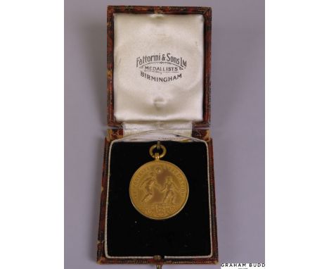 Ray Wood 9ct gold 1957 F.A. Cup Runners-up medal the obverse inscribed THE FOOTBALL ASSOCIATION, the reverse inscribed THE FO