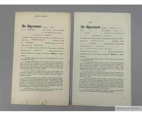 Two Manchester United Player's Contracts for John Doherty for season 1954-55 and the 1955-56 League Championship winning seas