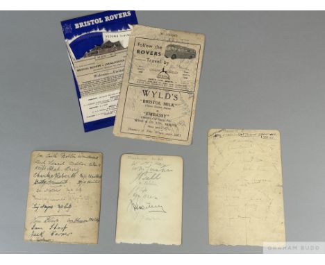 A Manchester United autographs collection, including a page removed from a 1920s album with players autographs from Mancheste