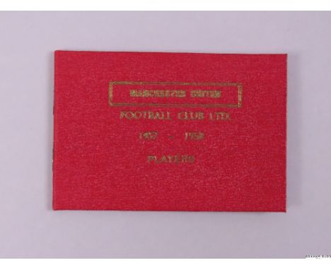 A Manchester United player's ticket issued to Jeff Whitefoot in the 1957-58 Munich season, red cloth booklet stamped gilt, nu