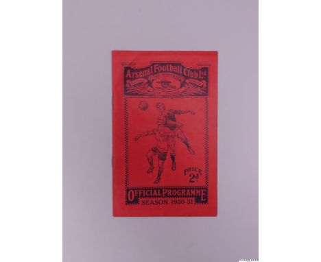 Arsenal v Manchester United programme 21st February 1931,8 pages plus red wrappers, light fold, creases, very minor tears, pe