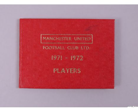 A Manchester United player's ticket issued to Paddy Crerand in season 1971-72, red cloth booklet stamped gilt, numbered 7, un