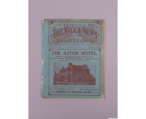 Aston Villa Christmas 1920 combined programme for the first-team and reserves fixtures v Manchester United,played 25th & 27th