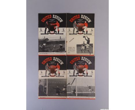 Four Manchester United home league match programmes, 1948-49 comprising Birmingham City, 20th November 1948; Newcastle United