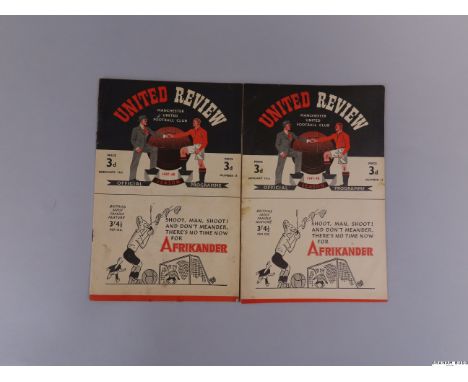 Manchester United v. Arsenal, home league match programme, 17th January 1948 12 pages, some pencil text team changes and Manc