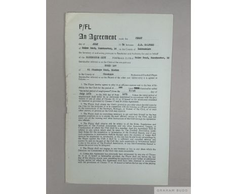 Denis Law's final player's contract as a professional footballer: a Manchester City Player's Contract for season 1974-75,draw