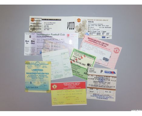 A collection of Manchester United F.A. Cup Ticket stubs from 1983 to 2018