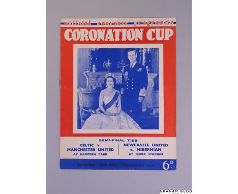 1953 Coronation Cup semi-final double match programme Celtic v Manchester United, Newcastle United v. Hibernian, 16th May 195