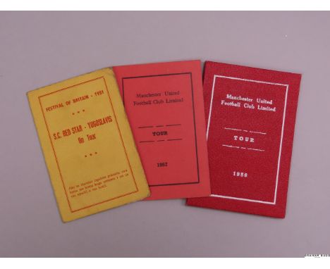 Two Manchester United player itineraries for overseas tours, the Scandinavian Tour of 1956 and the 1957 Tour of Denmark, the 