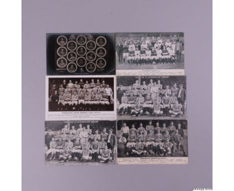 Good collection of nine Manchester United team-group postcards, from the club's first great period in their history including