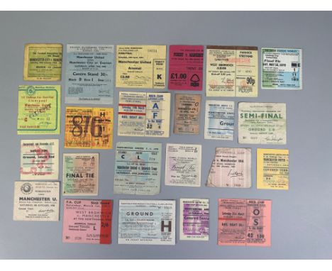 A collection of Manchester United F.A. Cup Ticket stubs from 1955 to 1983