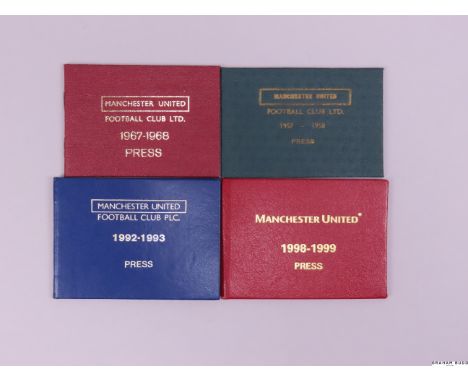 A group of four Press tickets for landmark seasons in Manchester United history, the 1957-58 Munich season (complete with ori