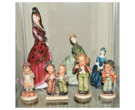Royal Doulton figure - Mantilla HN2712, 30cm high, together with Grace, and Cherie, and four Goebel Hummel figures (7)  
