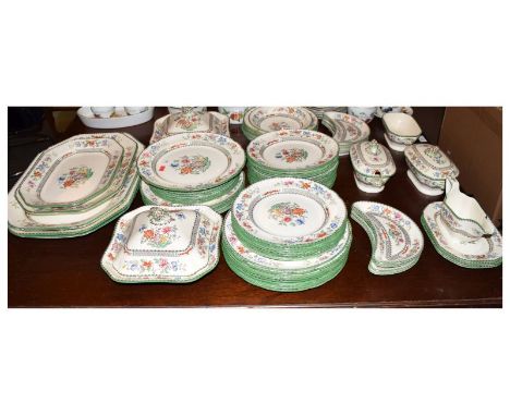 Copeland Spode 'Chinese Rose' dinner service to include sauce tureens, breakfast dishes, covered vegetable dishes, graduated 