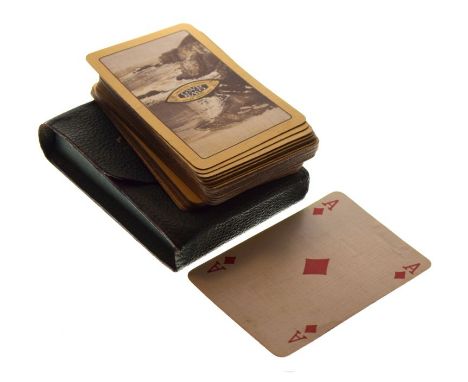 Railway Interest - Cased set of GWR playing cards with photographic views to reverse  