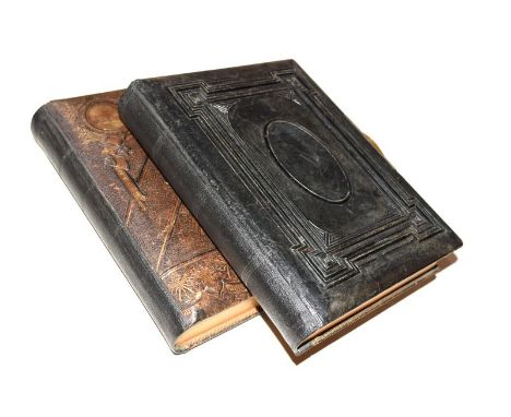 Two vintage 20th Century musical photograph albums, both having floral decorated frame borders, one of which having a series 