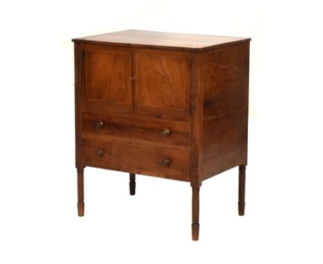 19th Century mahogany commode, converted to night cupboard, 53.5cm wide  