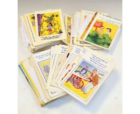 Collection of approximately one hundred vintage comic 'Seaside' saucy postcards etc including examples by Donald McGill  