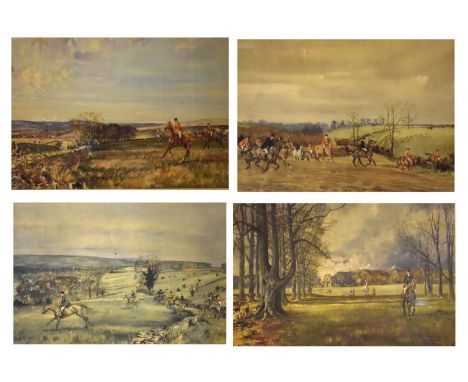 Michael Lyne - Four signed hunting prints published by Frost &amp; Reed, all bearing Fine Art Guild stamp, framed and glazed,