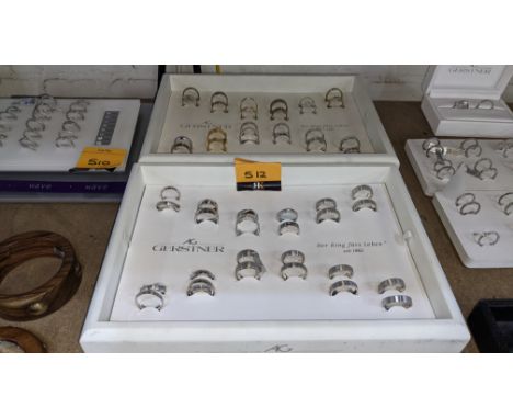 2 trays &amp; their contents of Gerstner rings, mostly in the style of wedding rings. These rings are all understood to be sa