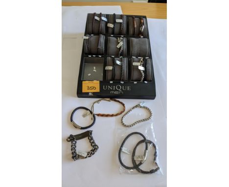 19 off assorted men's bracelets &amp; similar, typically in leather &amp; metal, typical individual RRPs from £23 to £59 per 