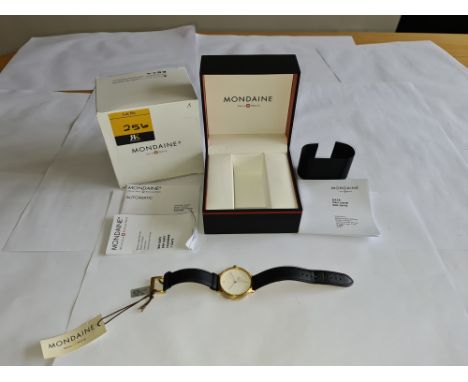 Mondaine Helvetica Swiss made watch on leather strap. Product code MH1.L2211.LB.  RRP £325. Sapphire Crystal, Stainless Steel