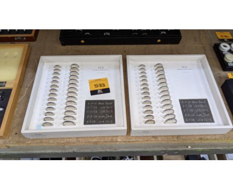 2 off boxed ring sizing kits each comprising box &amp; contents. Approx. 50 rings in total plus one ring sizer mandrel. Whils