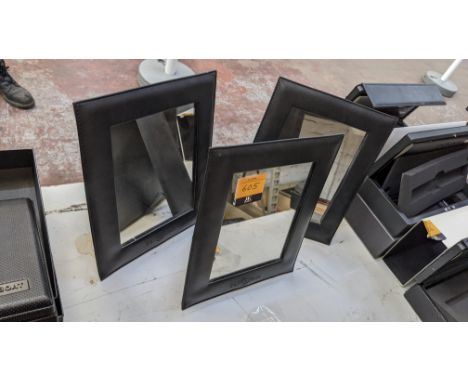 3 off Bell &amp; Ross branded mirrors each measuring approx. 248mm x 304mm, which appear to be made of black leather. Each mi