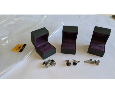 3 assorted pairs of stainless steel cufflinks each with box with RRP from £84 to £245 per pair. Total RRP is £449This is the 