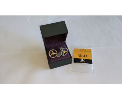 GTO London silver Volante cufflinks.  RRP £245. Product code GTC2. NB. An internet search suggests GTO London is related to t