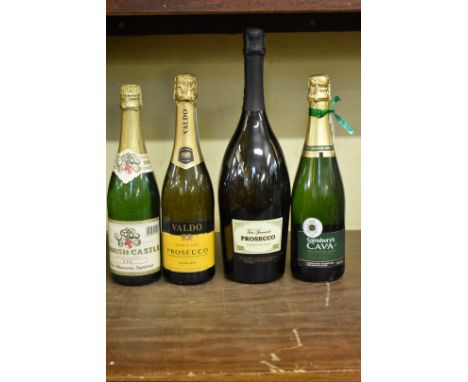 A 1.5 litre magnum bottle of prosecco; together with another 75cl bottle of prosecco; and two further 75cl bottles of sparkli