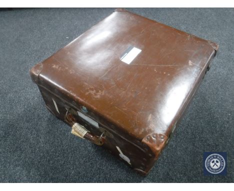 A vintage leather luggage case