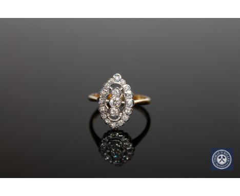 An 18ct gold diamond set ring, size O