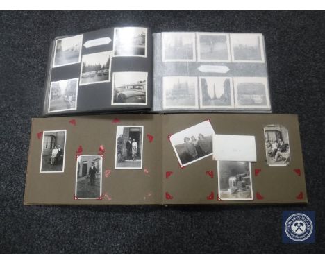 Two WWII era photo albums containing black and white photographs, army and navy, Germany, Essen etc