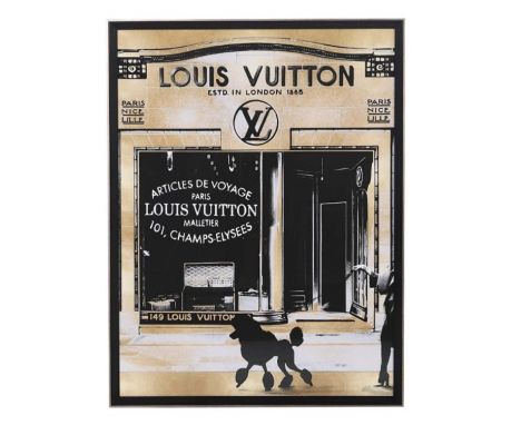 CONTEMPORARY SCHOOL FASHION PRINT, 97cm x 74cm, framed and glazed. 