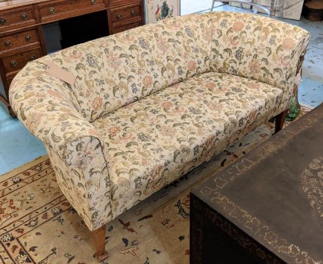 CHESTERFIELD SOFA, 70cm D x 156cm W x 75cm H, Edwardian in a woven floral fabric on oak supports. 