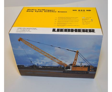 NZG MODELS 1:50 SCALE LIEBHERR HS 855 HD HYDRO-SEILBAGGER DUTY CYCLE CRAWLER CRANE WITH BOX (NMC)