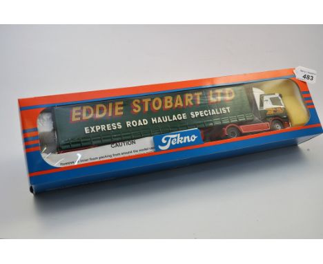 TEKNO 1:50 SCALE EDDIE STOBART LTD LORRY WITH BOX (VGC)