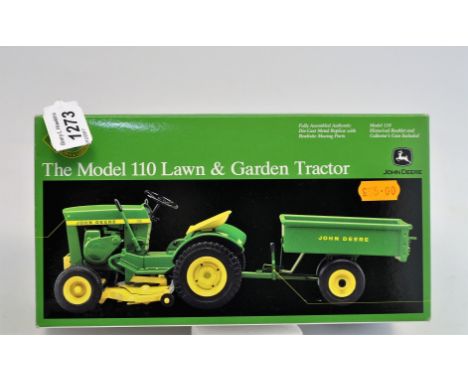 ERTL 1:16 SCALE JOHN DEERE THE MODEL 110 LAWN AND GARDEN TRACTOR WITH BOX (VGC)