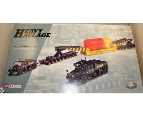 CORGI HEAVY HAULAGE 1:50 SCALE 18003 WYNNS (GEC) SCAMMELL CONTRACTOR X 2 NICHOLAS GIRDER TRAILER , BOGIES & STATOR CORE LIMIT