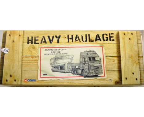 CORGI 1:50 SCALE HEAVY HAULAGE VOLVO FH LOW LOADER AND BOAT LOAD VAN DE WETERING INTERNATIONAL TRANSPORT LIMITED EDITION WITH