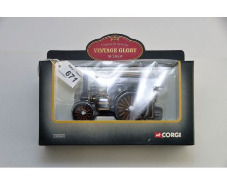 CORGI 1:0 SCALE VINTAGE GLORY OF STEAM 80106 FOWLER B6 LOCOMOTIVE & BADGE 'TITAN' EASTNOR STEAM HAULAGE CO WITH BOX (VGC)