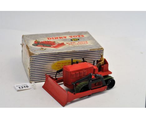 DINKY TOYS 961 BLAW KNOX BULLDOZER WITH BOX GREEN CAT TRACKS ARE DAMAGED ON TOY (GC)