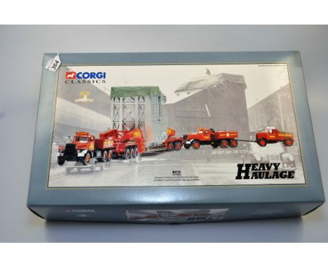 CORGI HEAVY HAULAGE 1:50 SCALE 31009 WYNNS DIAMOND T BALLAST (X2) 24 WHEEL GIRDER TRAILER WITH BOILER LOAD & SCAMMELL HIGHWAY