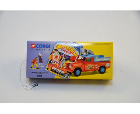 CORGI CLASSICS CHIPPERFIELDS CIRCUS LANDROVER PUBLIC ADDRESS & CLOWNS WITH LIMITED EDITION NUMBERED CERTIFICATE WITH BOX (VGC