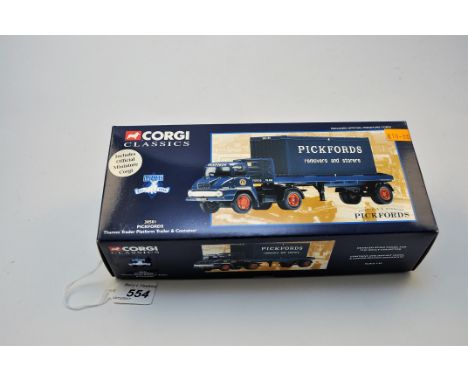 CORGI CLASSICS 1:50 SCALE 30501 PICKFORDS THAMES TRADER PLATFORM TRAILER & CONTAINER LIMITED EDITION WITH CERTIFICATE PICKFOR